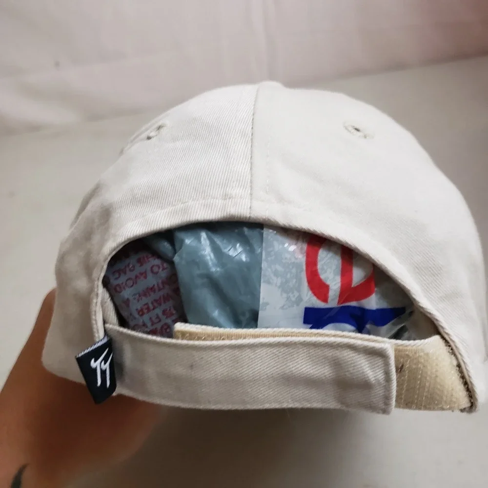 VINTAGE Santa Cruz Seniors Golf Hat Cap Mens Strap Back‎ Beige Golf Golfer *